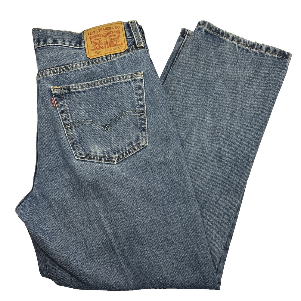 Levi's 550 Relaxed Fit Men's Medium Blue‎ Jeans Size 34 x 30 (35x30) Outdoor